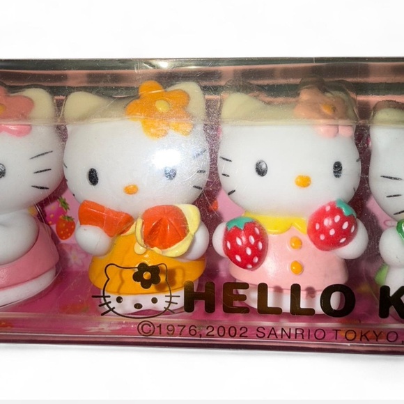 HELLO KITTY 5 piece 2002 Fruit Doll Set - Pink and White collectible - Picture 4 of 10